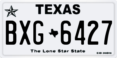 TX license plate BXG6427