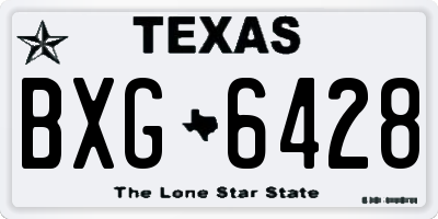 TX license plate BXG6428