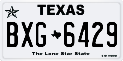 TX license plate BXG6429