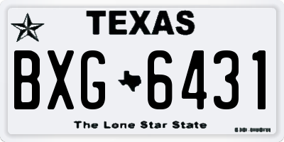 TX license plate BXG6431