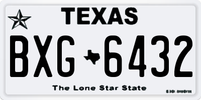 TX license plate BXG6432