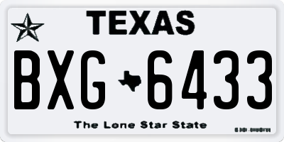 TX license plate BXG6433