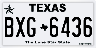 TX license plate BXG6436