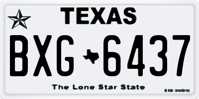TX license plate BXG6437