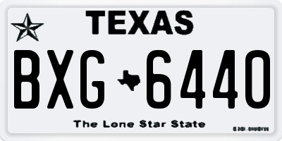TX license plate BXG6440