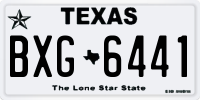 TX license plate BXG6441