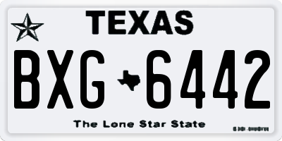 TX license plate BXG6442