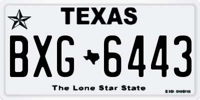 TX license plate BXG6443