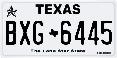 TX license plate BXG6445