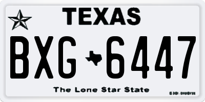 TX license plate BXG6447