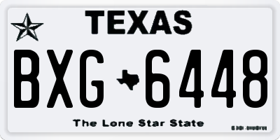 TX license plate BXG6448