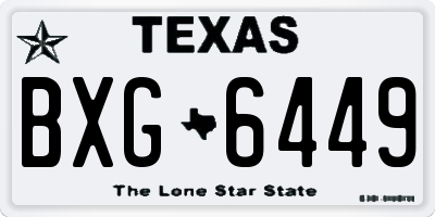 TX license plate BXG6449