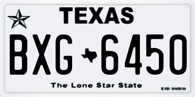 TX license plate BXG6450