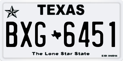 TX license plate BXG6451