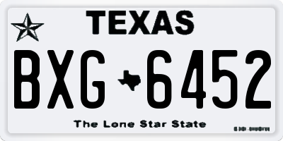 TX license plate BXG6452