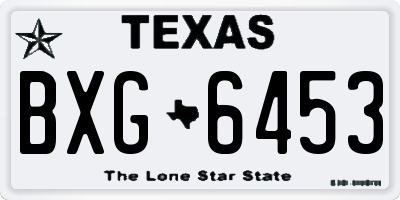 TX license plate BXG6453