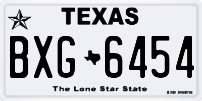 TX license plate BXG6454