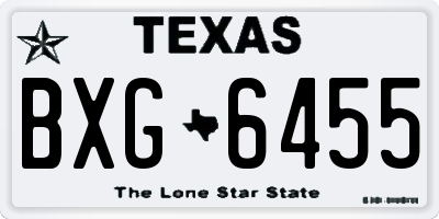 TX license plate BXG6455