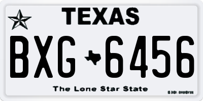 TX license plate BXG6456