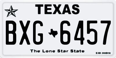 TX license plate BXG6457