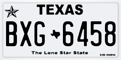 TX license plate BXG6458