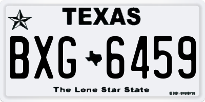 TX license plate BXG6459