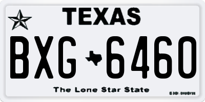 TX license plate BXG6460
