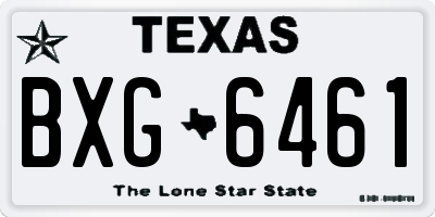 TX license plate BXG6461