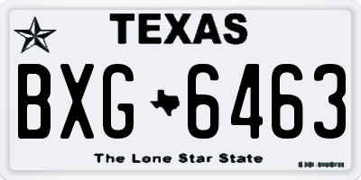 TX license plate BXG6463