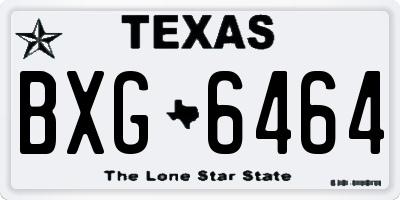 TX license plate BXG6464