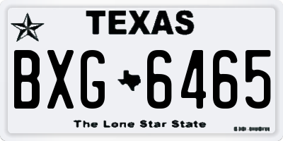 TX license plate BXG6465