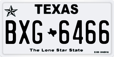 TX license plate BXG6466
