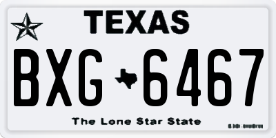 TX license plate BXG6467