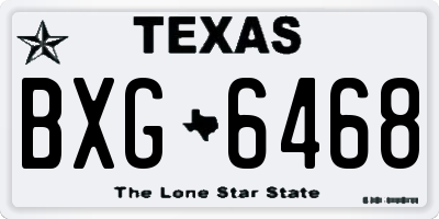 TX license plate BXG6468