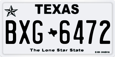 TX license plate BXG6472
