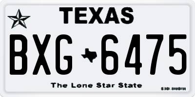 TX license plate BXG6475
