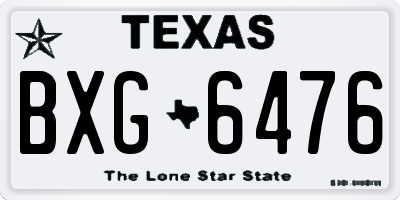 TX license plate BXG6476