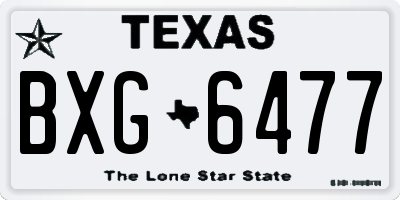 TX license plate BXG6477