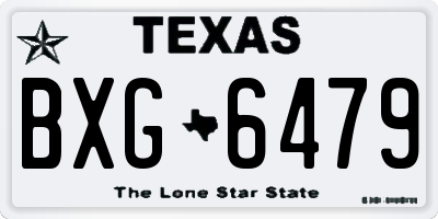 TX license plate BXG6479