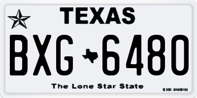 TX license plate BXG6480