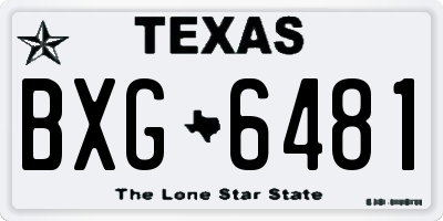 TX license plate BXG6481