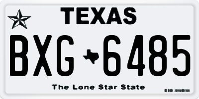 TX license plate BXG6485