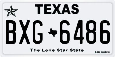 TX license plate BXG6486