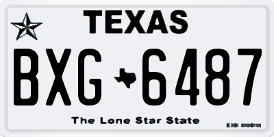 TX license plate BXG6487