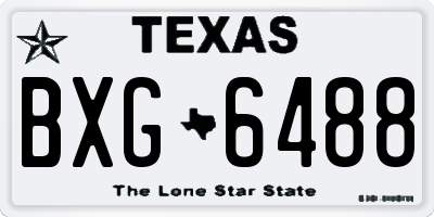 TX license plate BXG6488