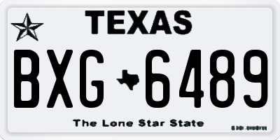 TX license plate BXG6489