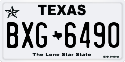 TX license plate BXG6490