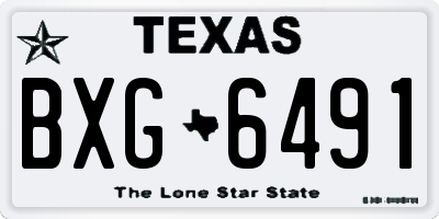 TX license plate BXG6491