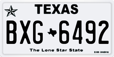 TX license plate BXG6492