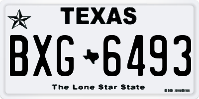 TX license plate BXG6493